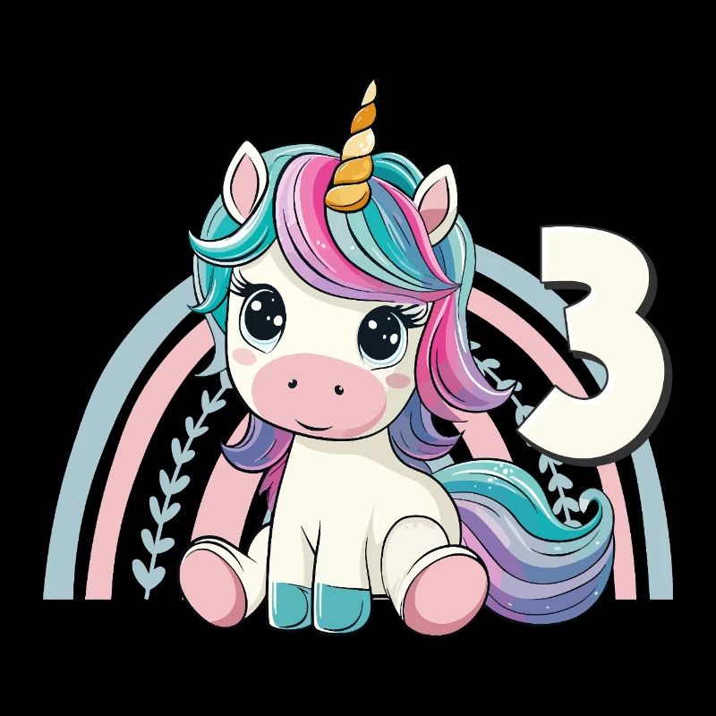 3. Geburtstag Einhorn Regenbogen Süß Niedlich