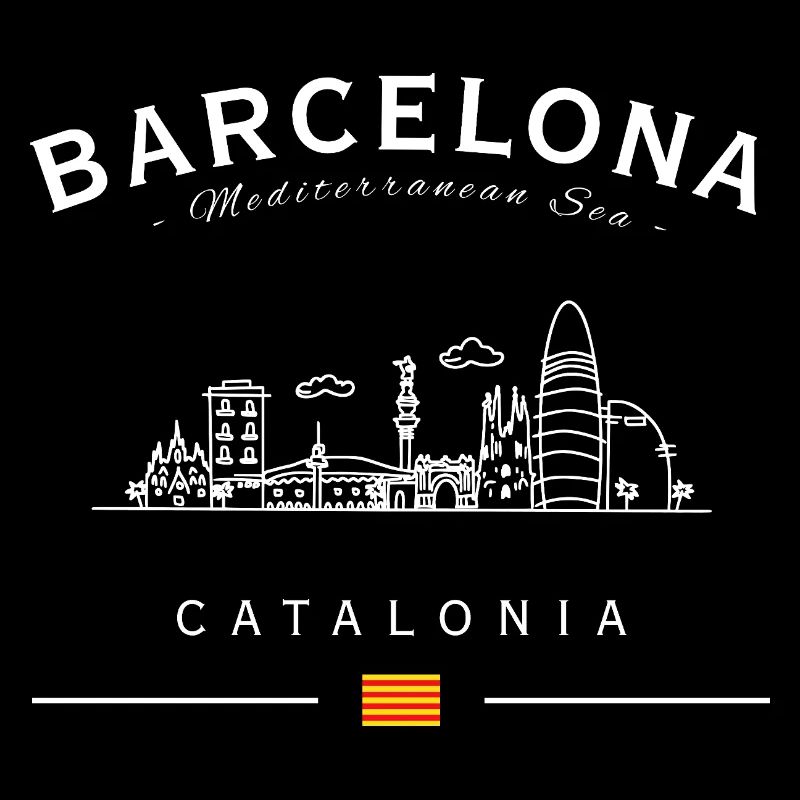 Silhouette de la Catalogne de la Skyline de Barcelone