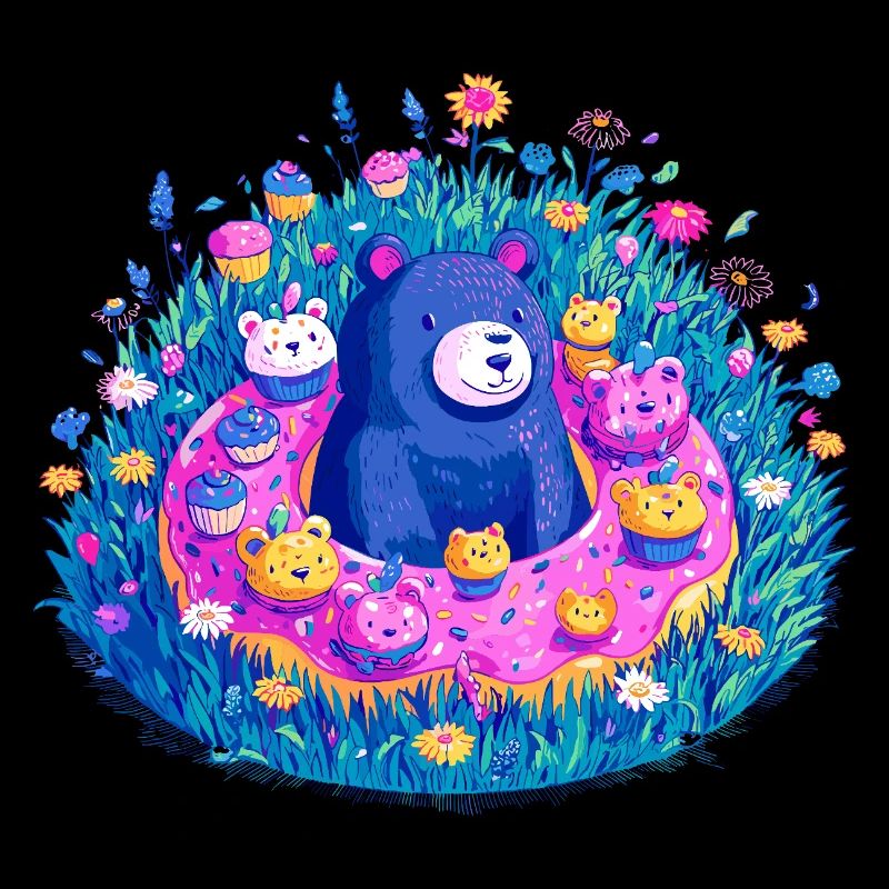 Baigner des ours dans la mer de fleurs