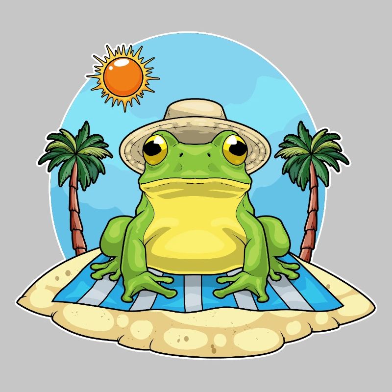Frog Beach Palm Tree Summer