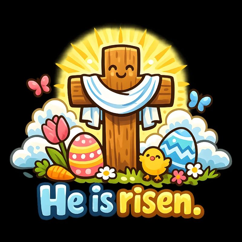 Kawaii Crucifix He is Risen Easter Jesus