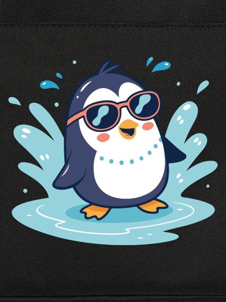 Pinguin-Sonnenspritzer in Gläsern