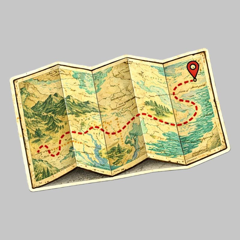 Ancient Map Path Adventure Journey