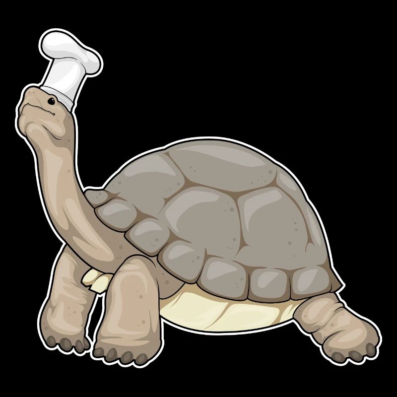 Chef Tortue Chef Chef Cuisson du chapeau