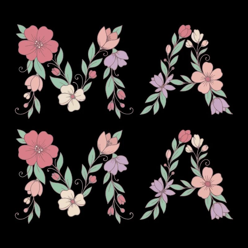 Mama Blumen Floral Schrift Beste Mutter Muttertag
