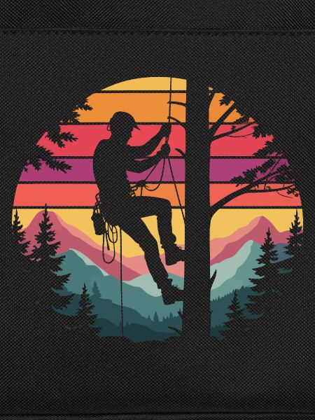 Kletterer im Sunset-Wald