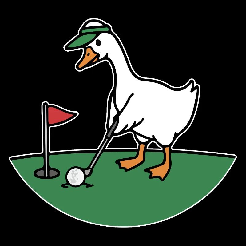 Canard de golf dans un style dessin animé