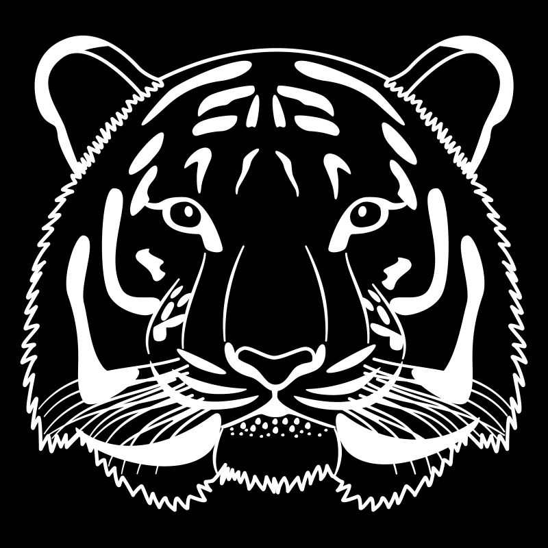 Tiger Kopf - Umriss hell