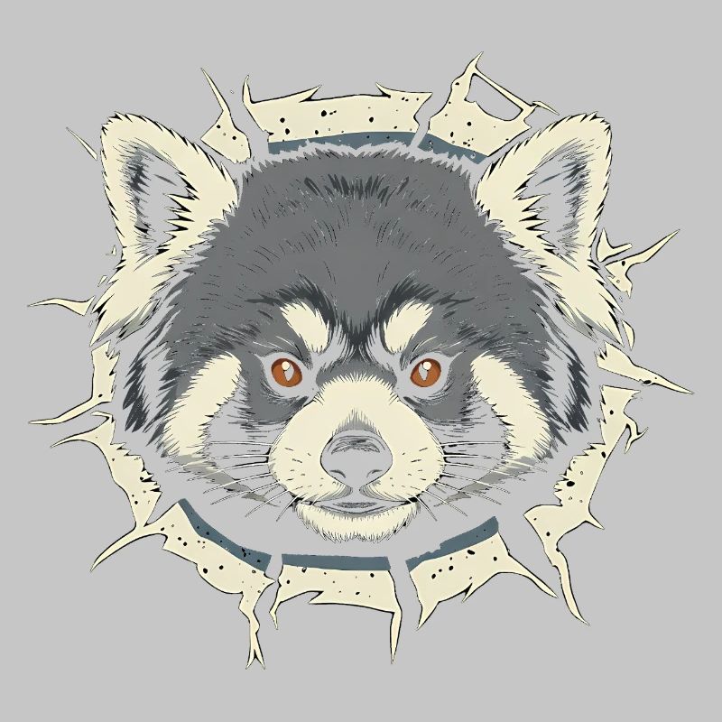 Cute Red Panda Peeking Out Crack