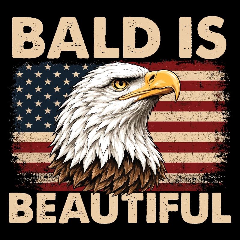 Bald Is Beautiful Eagle Patriotic Humor
