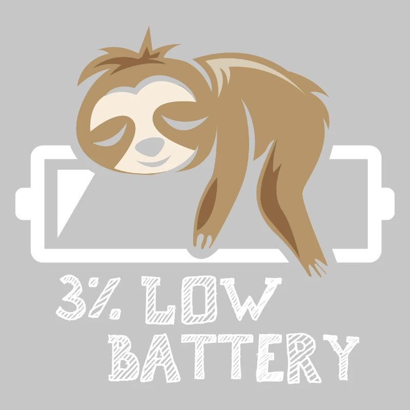 sloth battery empty funny animals comic cartoon