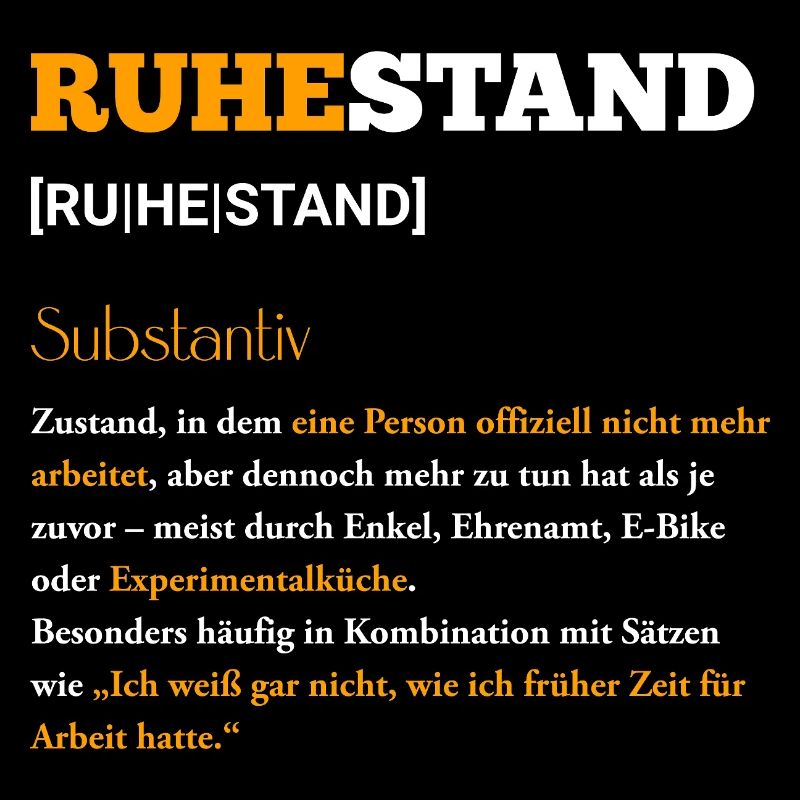 Ruhestand Typografie Poster