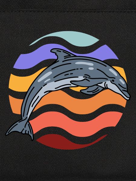 Dolphin in wave pattern
