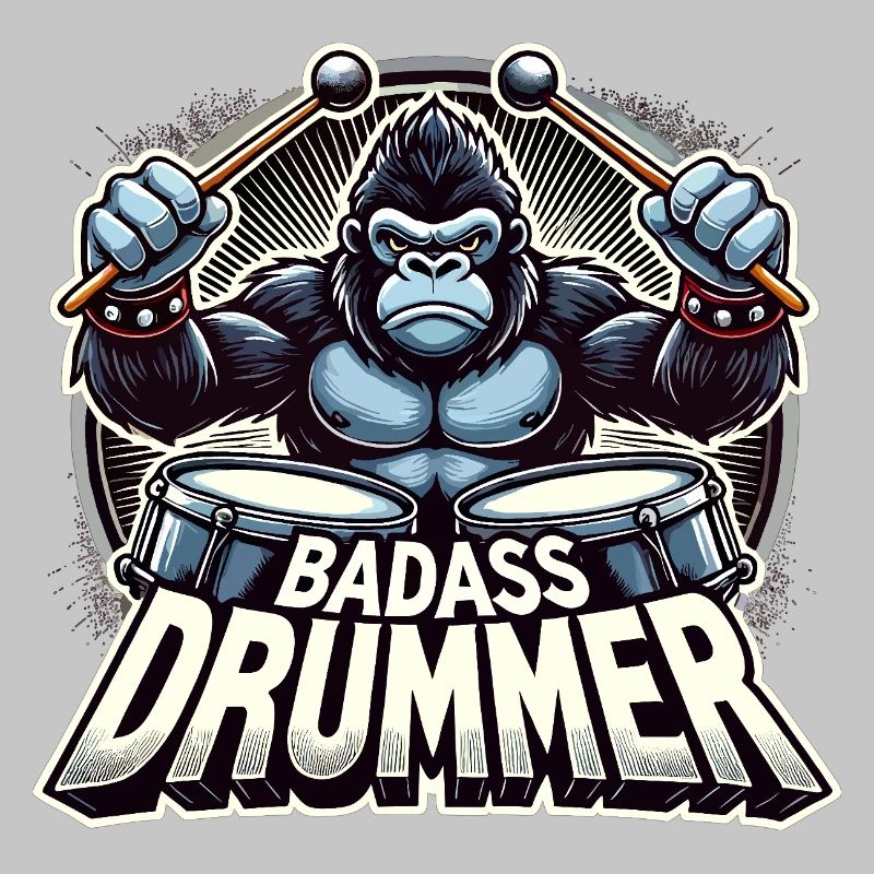 Badass Drummer Gorilla Cool Gift