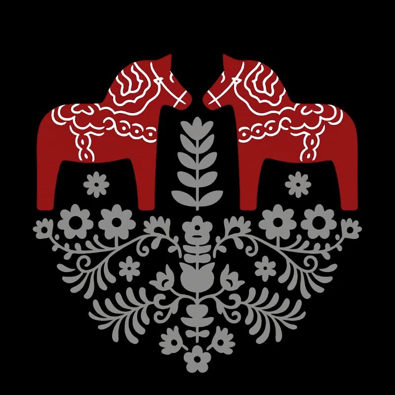 Dala Pferd – Skandinavische Folklore in Grau