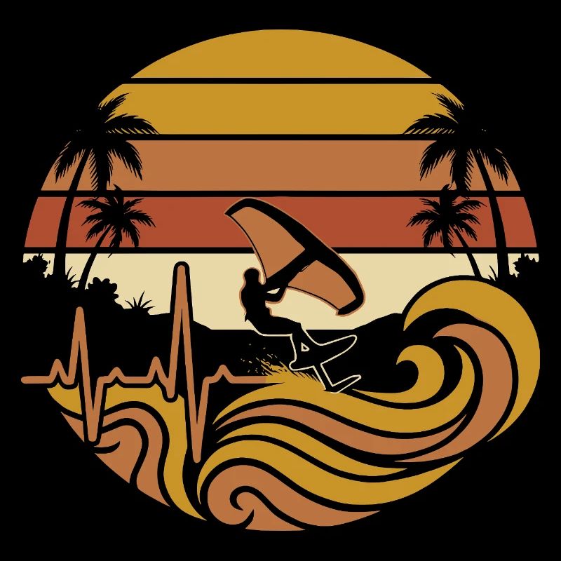 Sunset Surfing Palm Trees