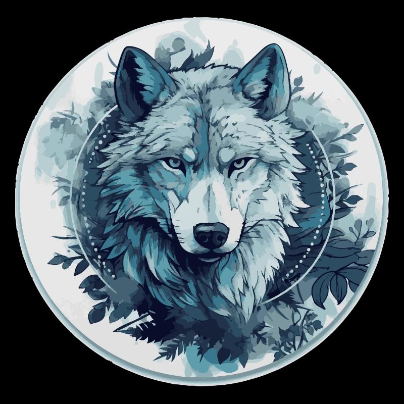 Mystic wolf in the moonlight