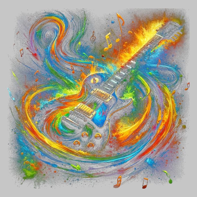 Expression de guitare colorée