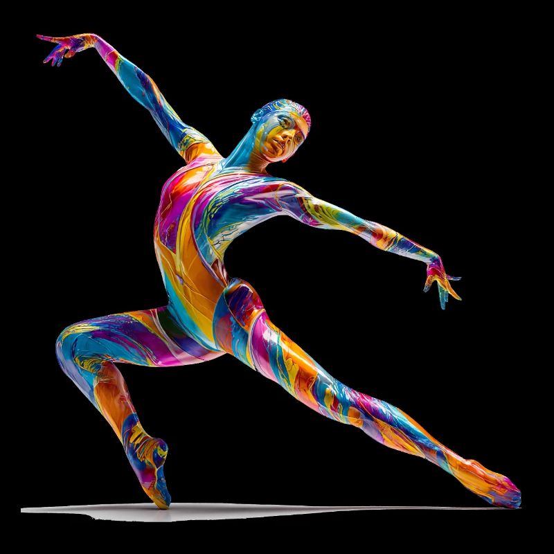 Explosion de couleurs danseuses en flux