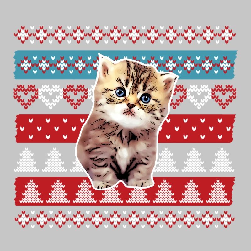 Chat moche de pull de Noël