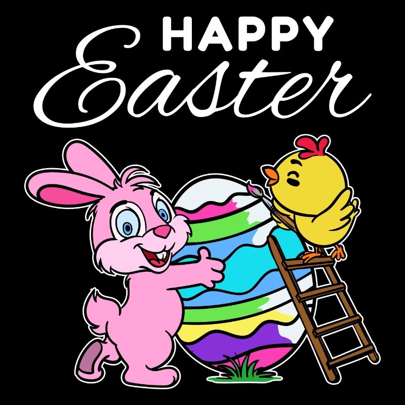 Happy easter bunny easter bunny chick hen egg