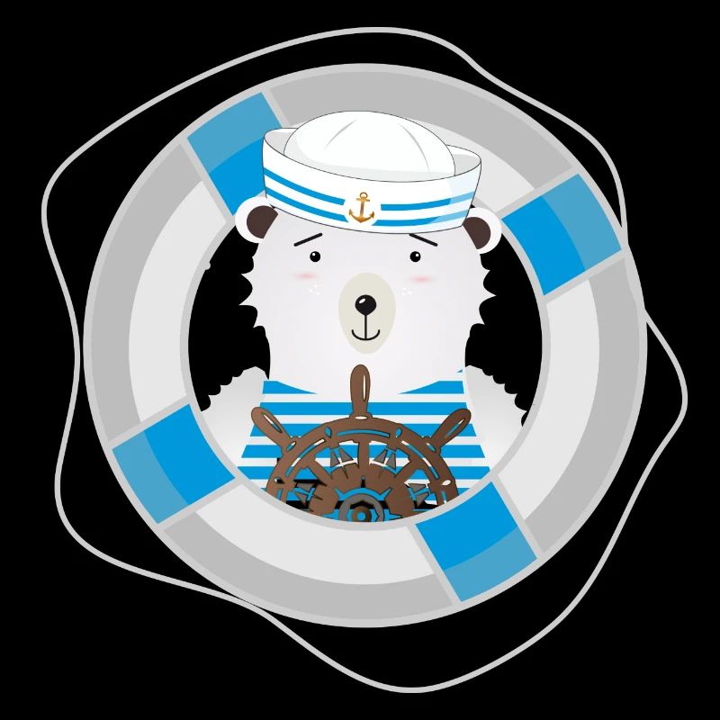 cute bear as a sailor in a navy look