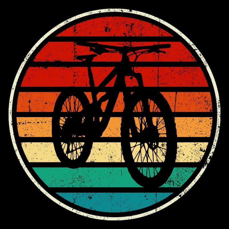 Retro Rainbow Bicycle Sunset