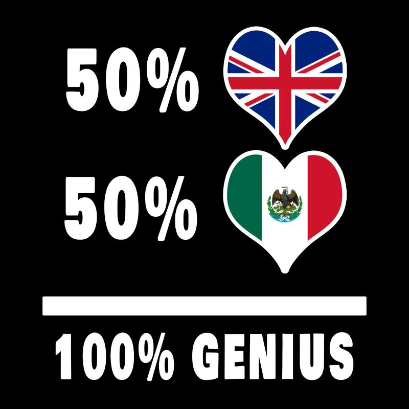 Mexico and Great Britain 100% Genius Flag