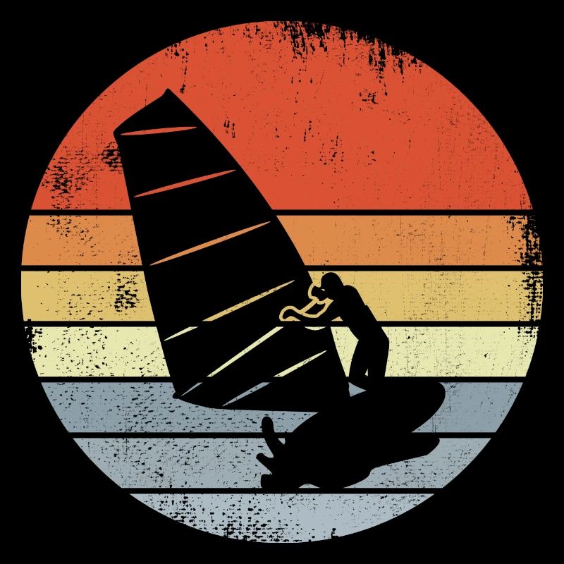 Vintage Windsurfer Sketch