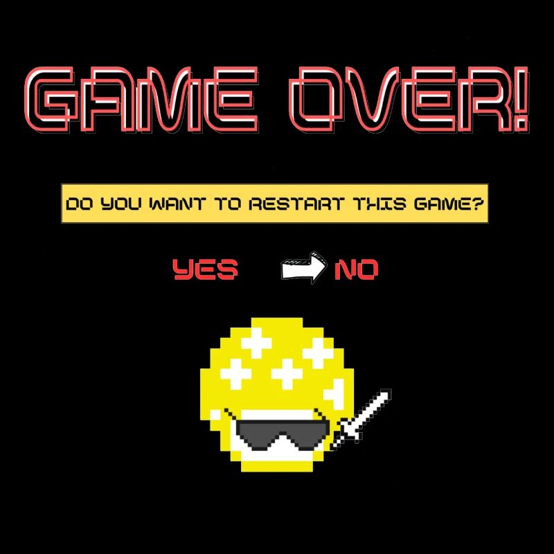 Pixel Art 8 Bit Retro Game Over