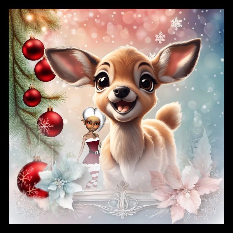 De doux rennes et des lutins mignons