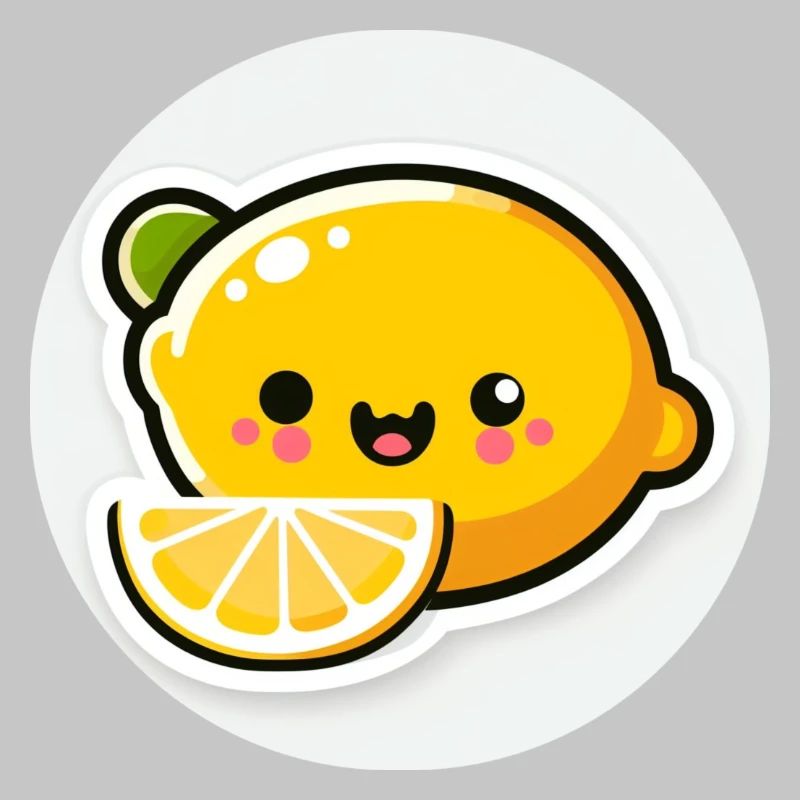Mignon citron jaune rieur dans le style comique