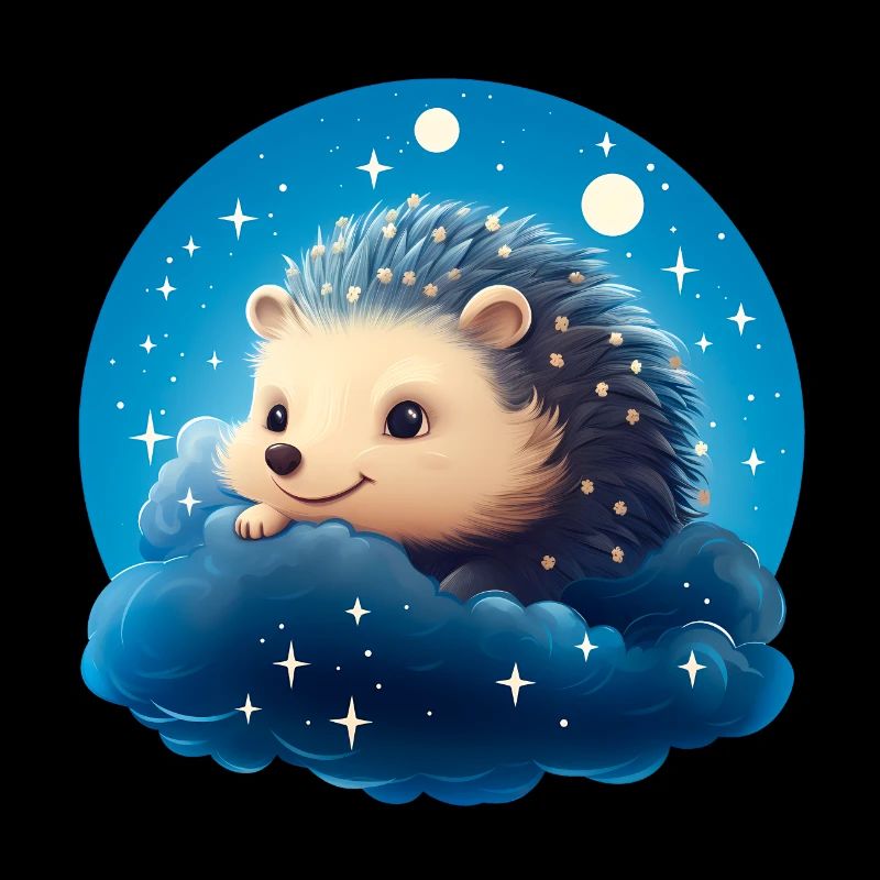 Cute hedgehog at night