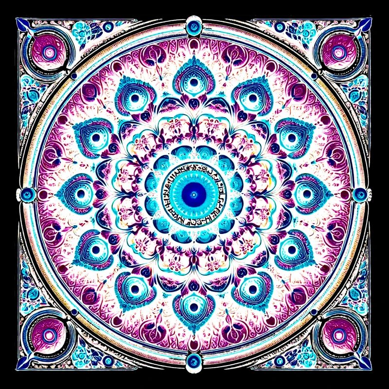 Orbital Mandala Blue-Pink