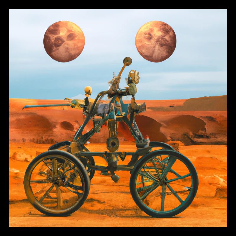 Mars-Rover mit zwei Monde