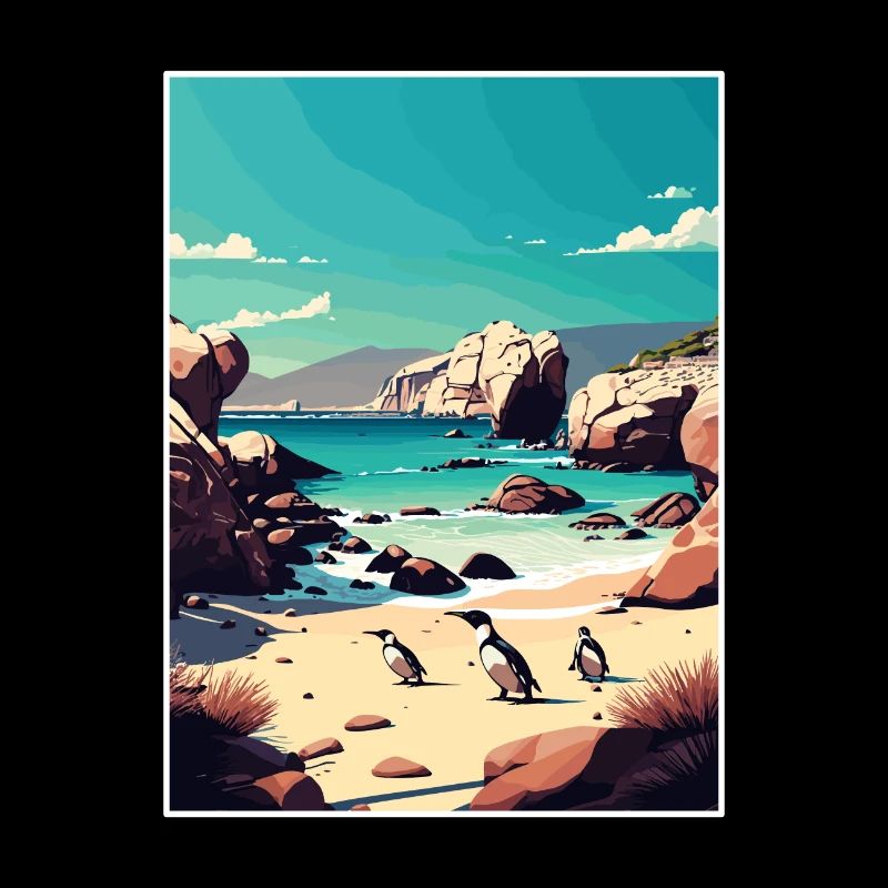 Boulder Beach Afrique du Sud Affiche de voyage souvenir
