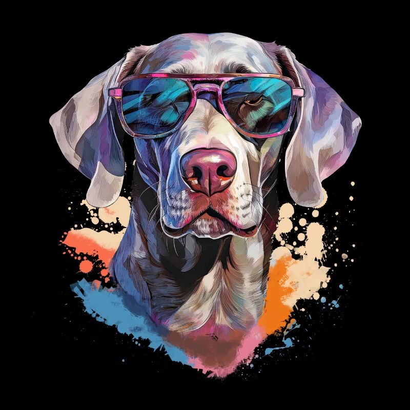 Weimaraner mit Sonnenbrille