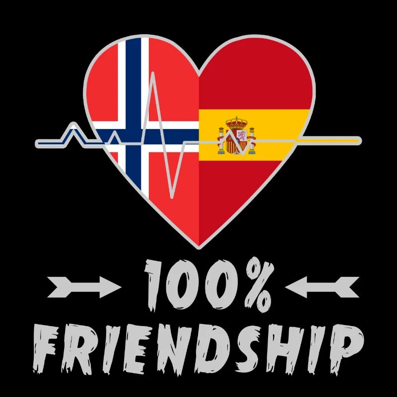Norwegen und Spanien 100% Freundschaft
