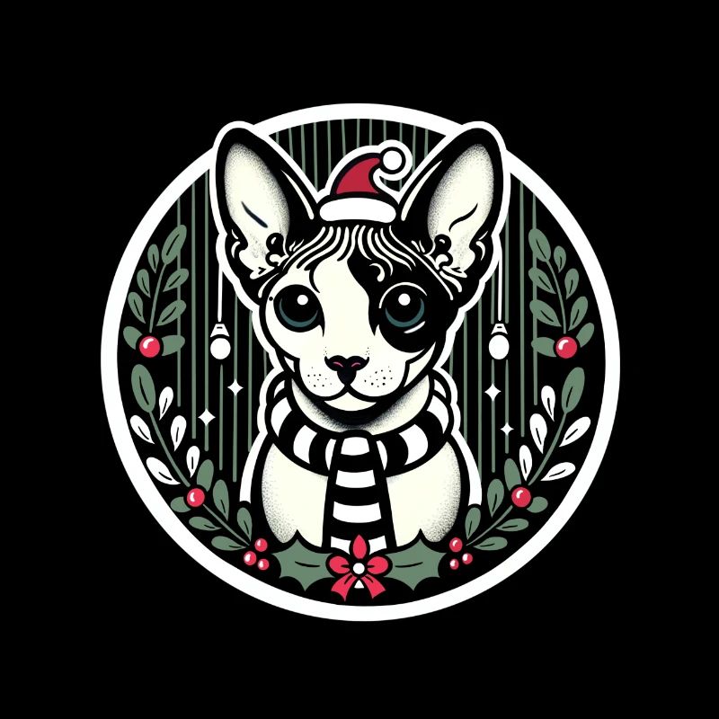Weihnachtsporträt einer Sphynx