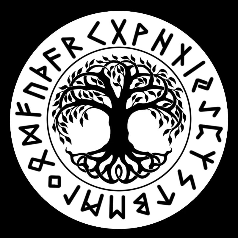 Yggdrasil white rune circle