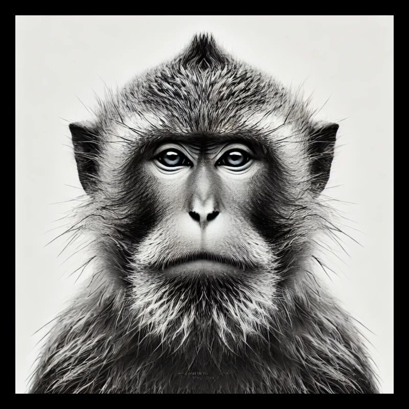 Affe in Graustufen