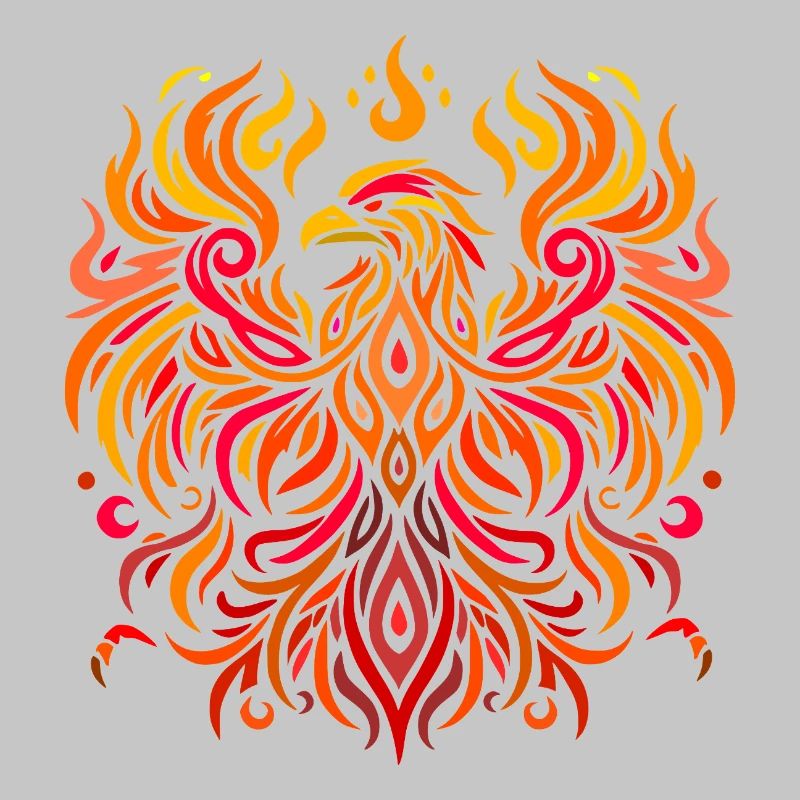tribal eagle fire yellow red