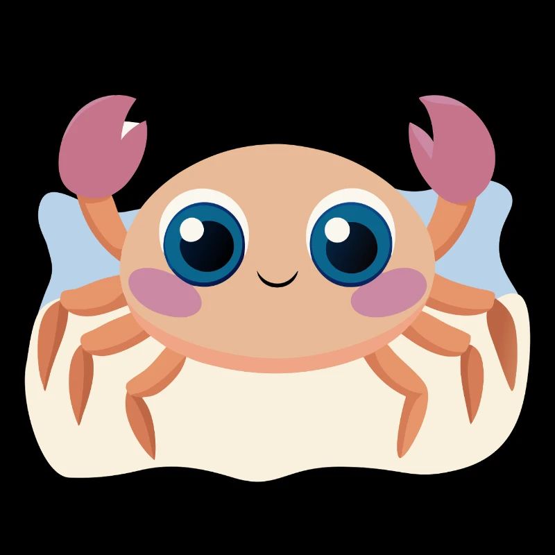 Bébé crabe joyeux sur la plage