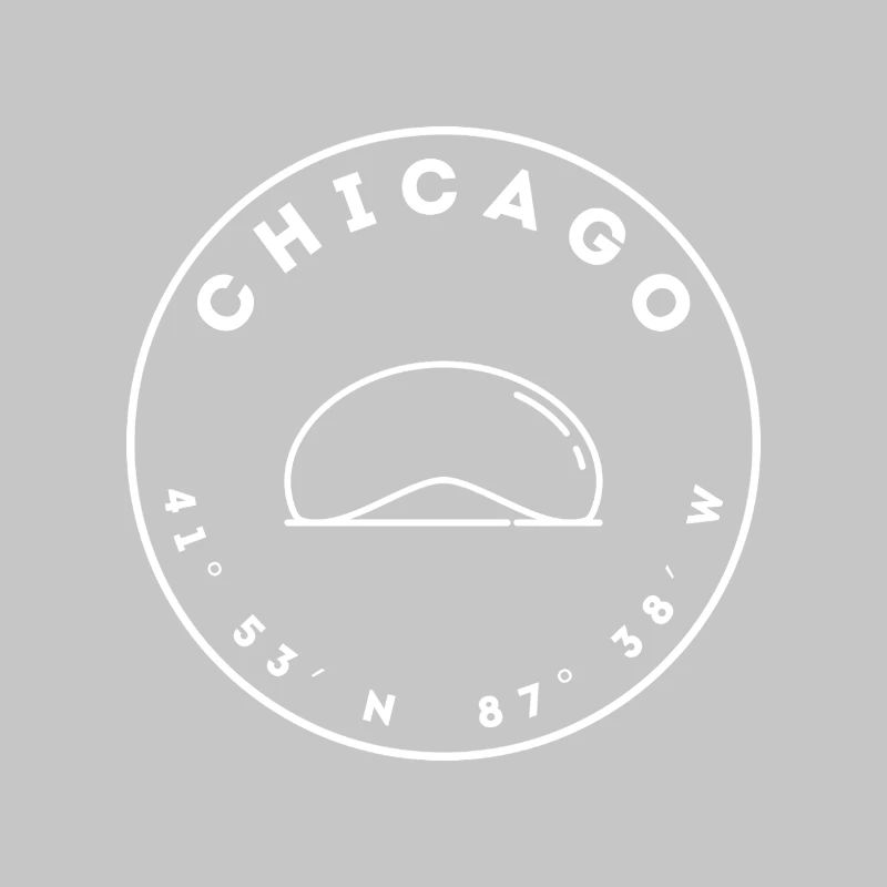 Chicago with "The Bean" and coordinates