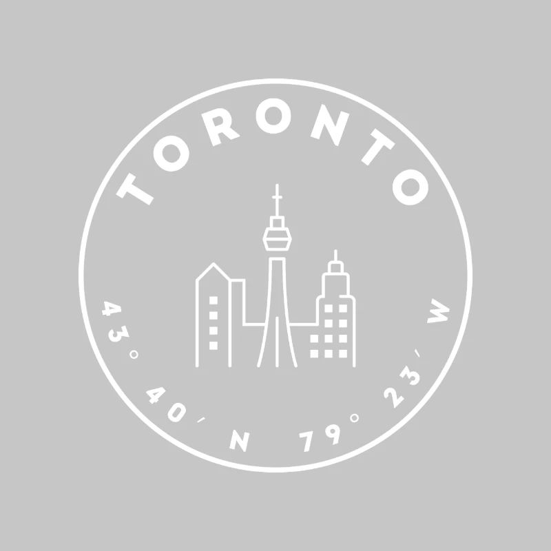 Toronto with skyline and coordinates