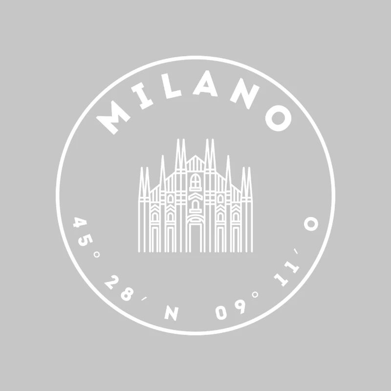 Milan with Duomo and coordinates