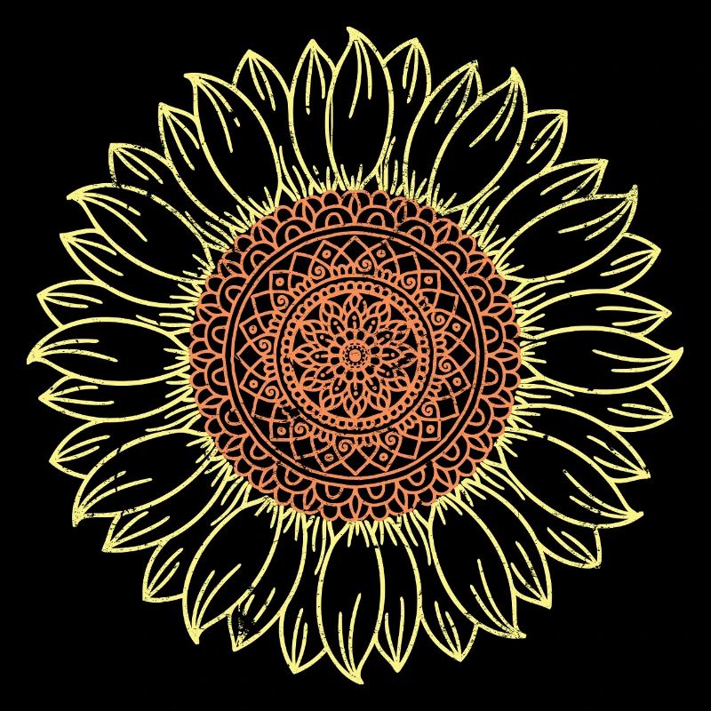 Conception complexe de mandala tournesol