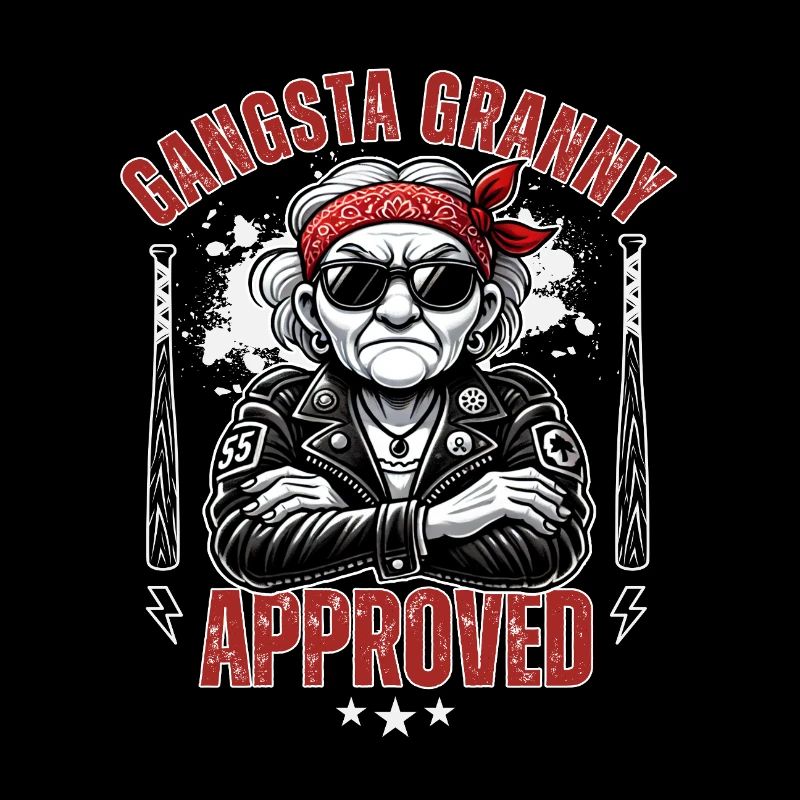 Rebellious Granny Gangsta Approved Leather Jacket