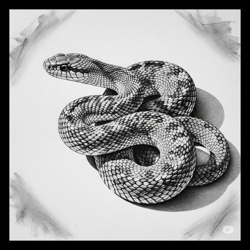 Black and White Scale Snake