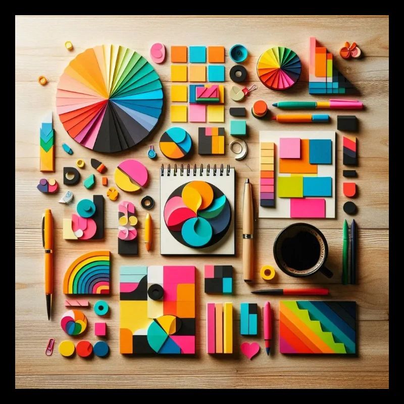 Composition abstraite de formes colorées